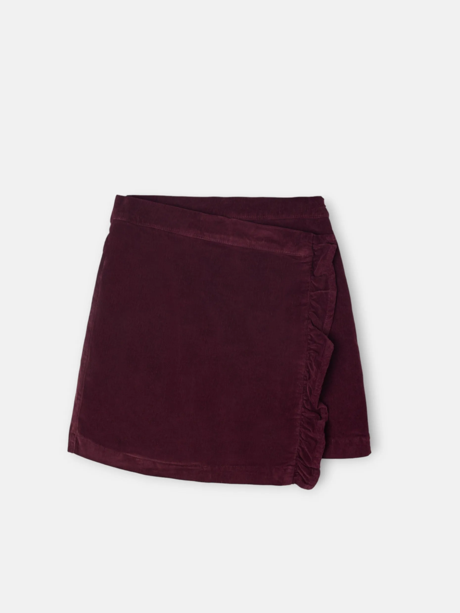 Falda girl volante pana granate