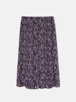 Falda midi abertura estampado ikat morados