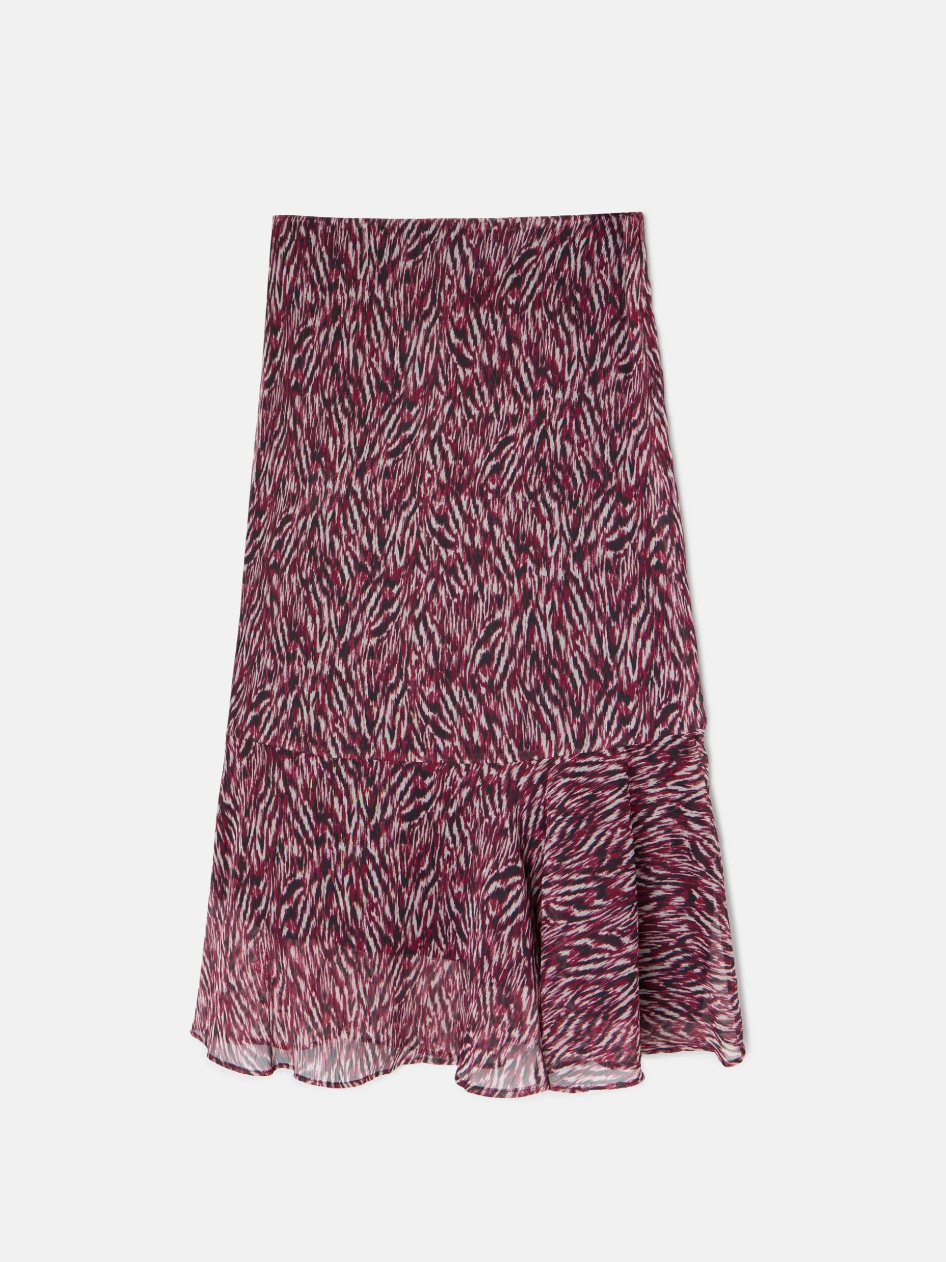 Falda midi estampado animal print burdeos
