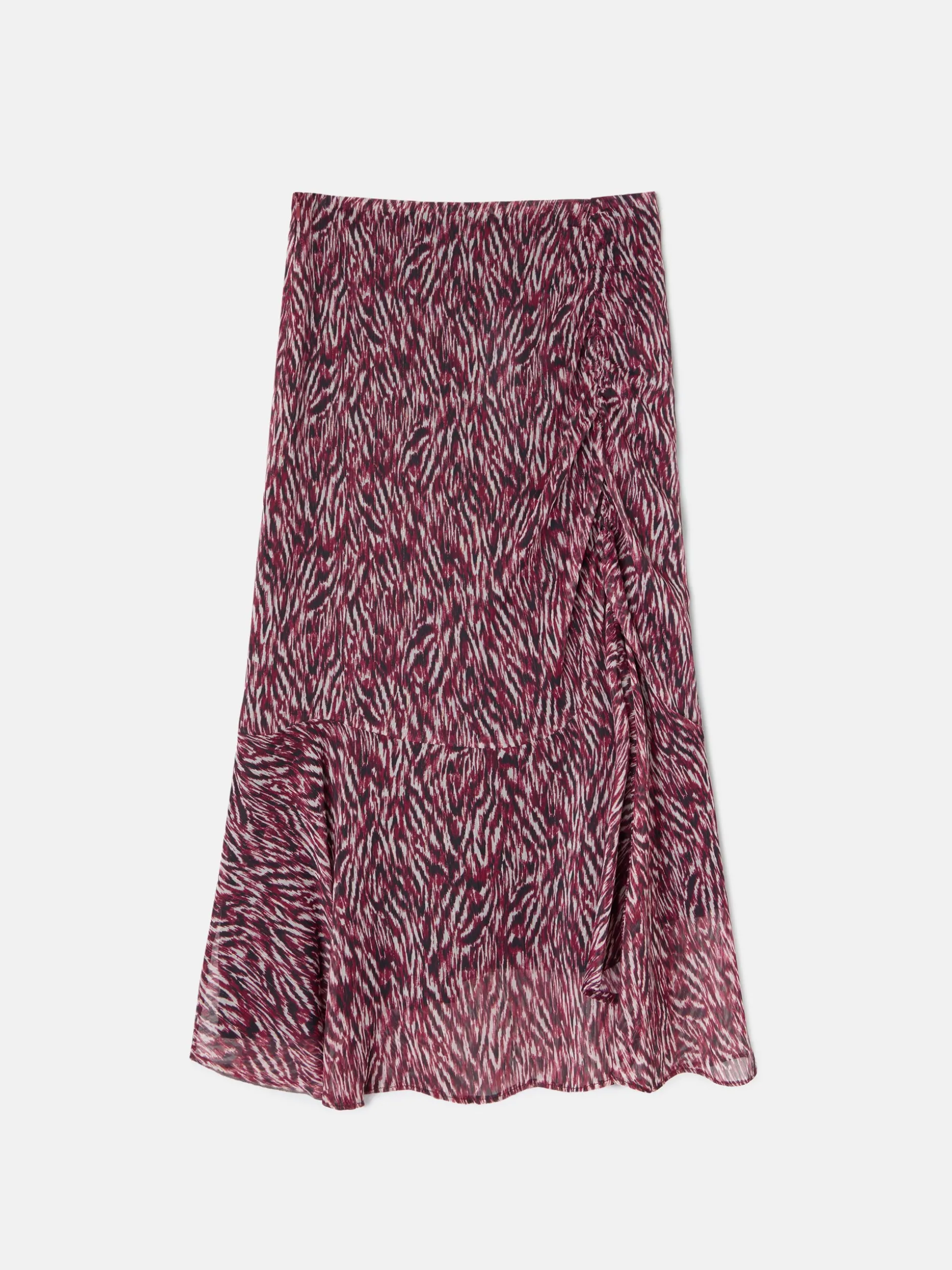 Falda midi estampado animal print burdeos
