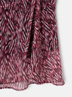 Falda midi estampado animal print burdeos