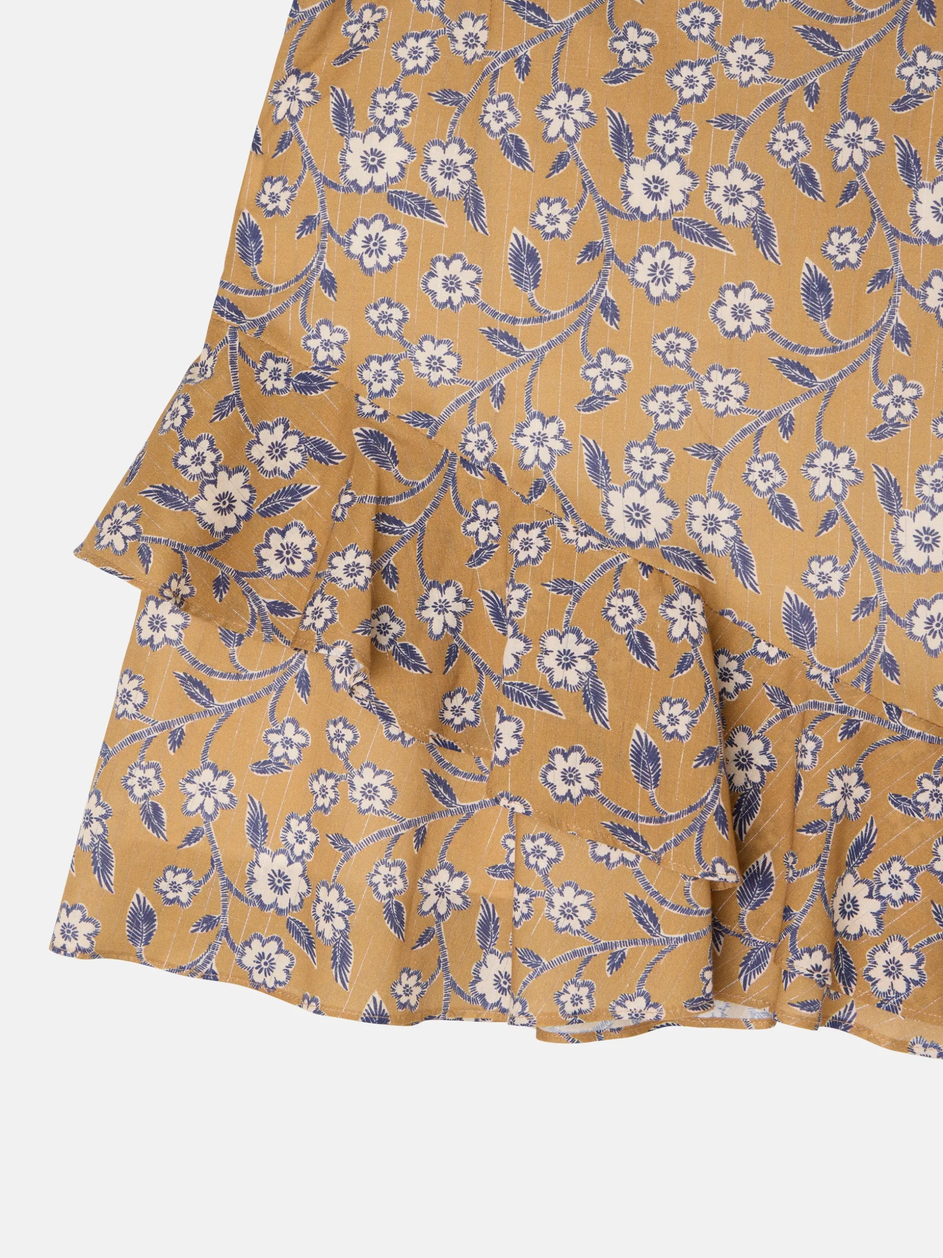 Falda mini estampado flores camel