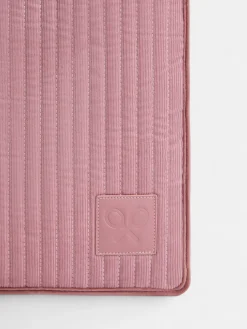 Funda portatil acolchada pana rosa