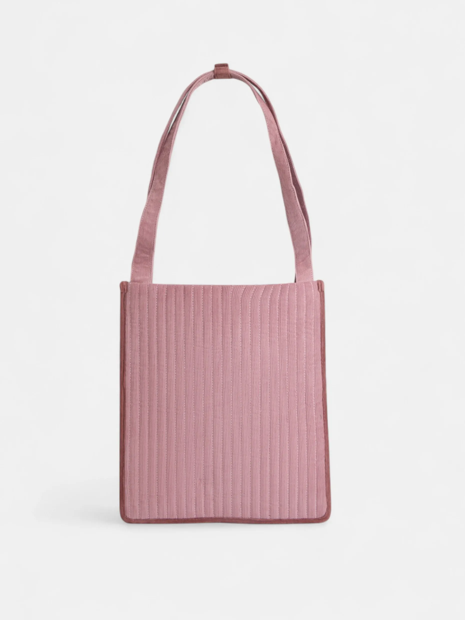 Funda portatil acolchada pana rosa