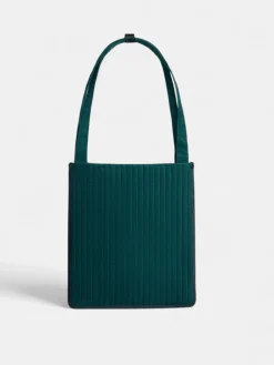 Funda portatil acolchada pana verde