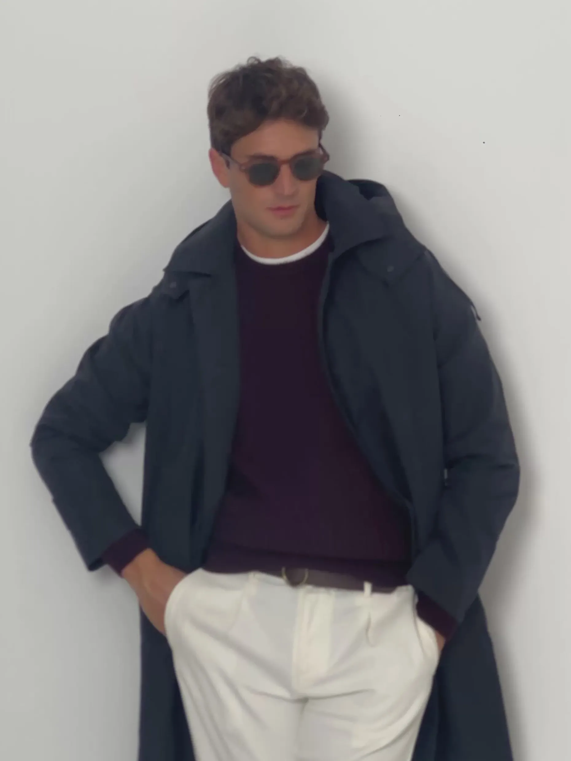 Gabardina azul marino