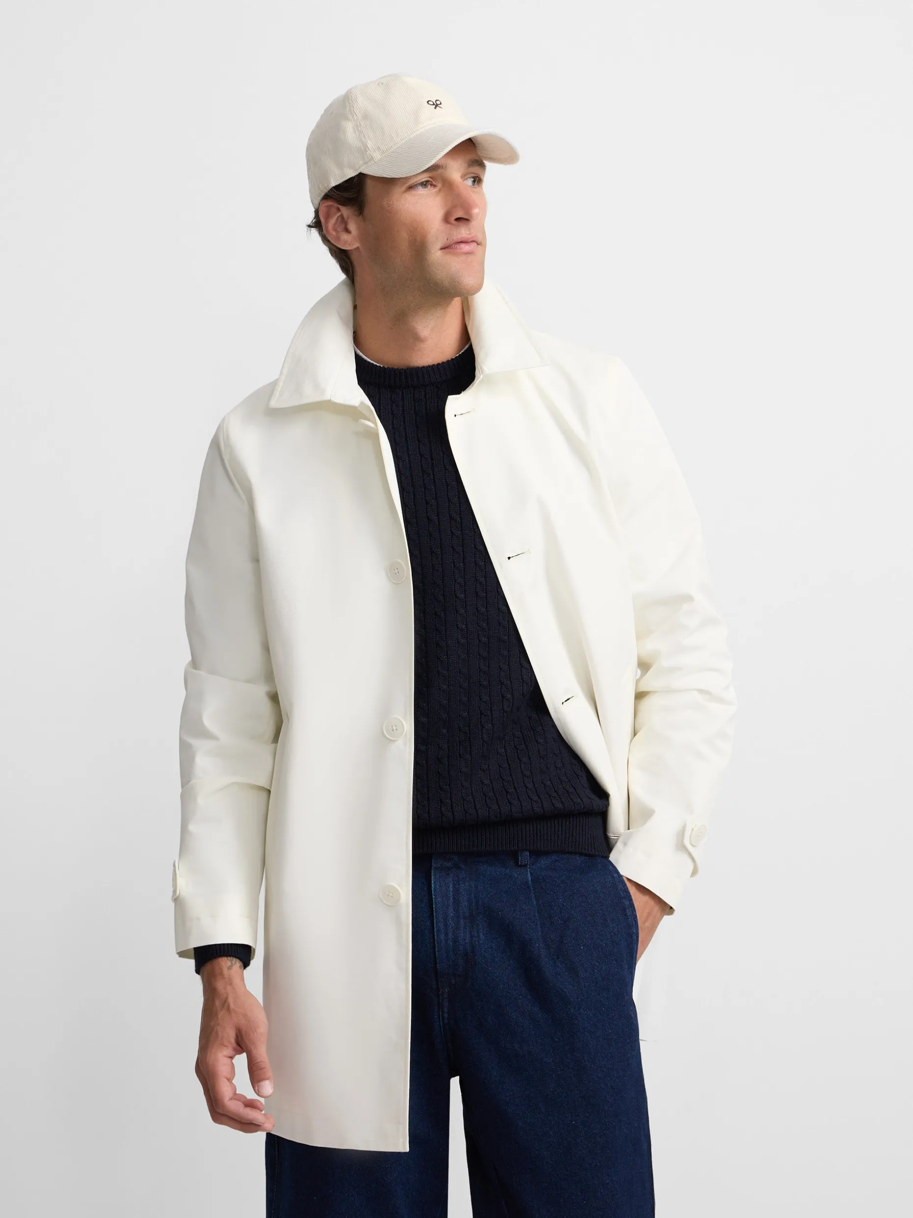 Gabardina corta beige