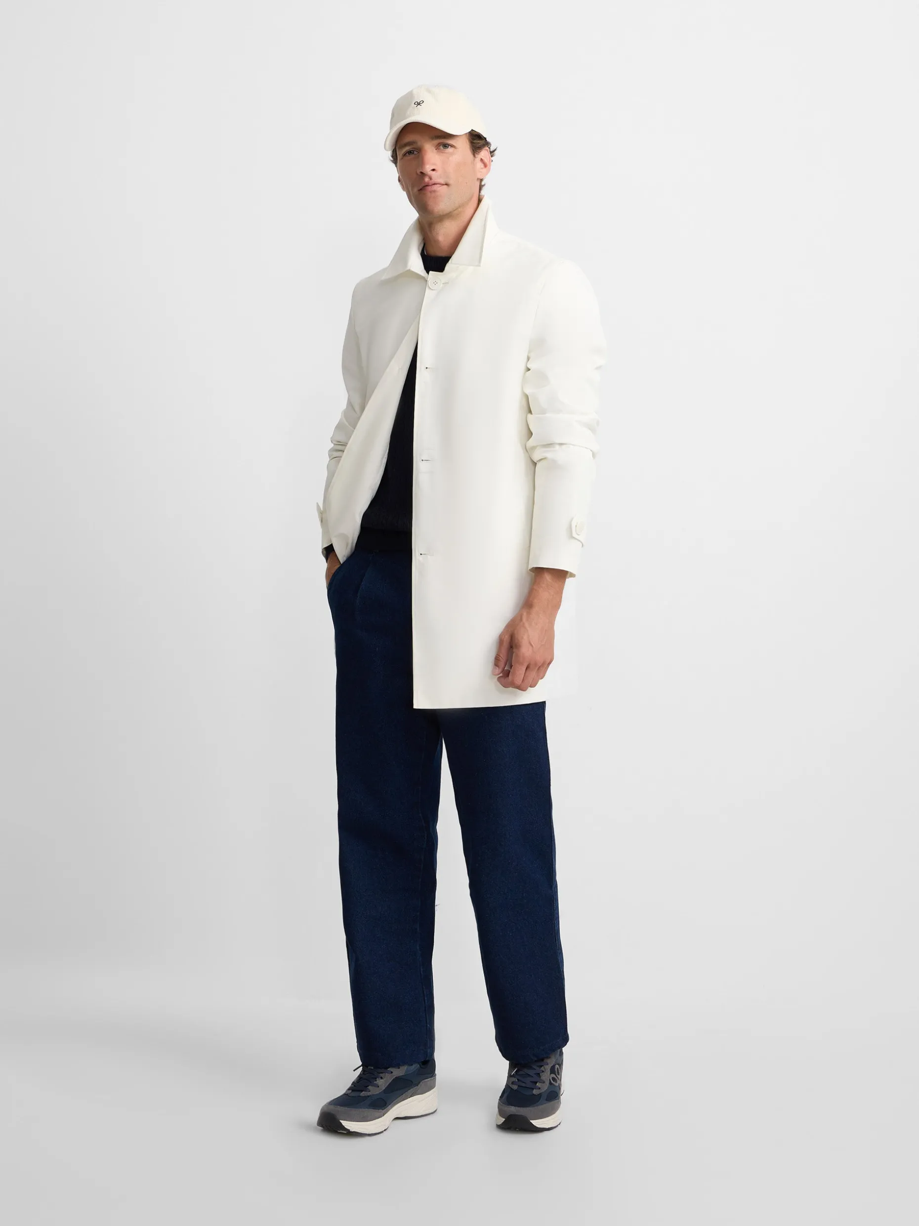 Gabardina corta beige