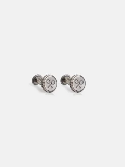 Gemelo corona raquetas plata envejecida