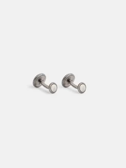 Gemelo corona raquetas plata envejecida