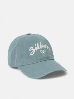 Gorra silbon desgastada verde