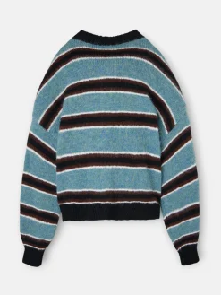 Jersey botones rayas azul y negro