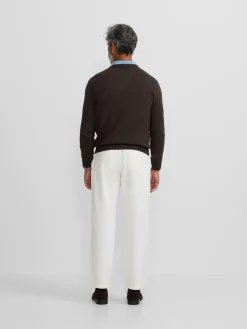 Jersey classic cuello pico marron
