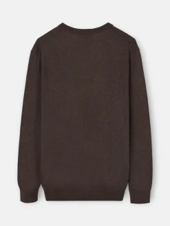 Jersey classic cuello pico marron