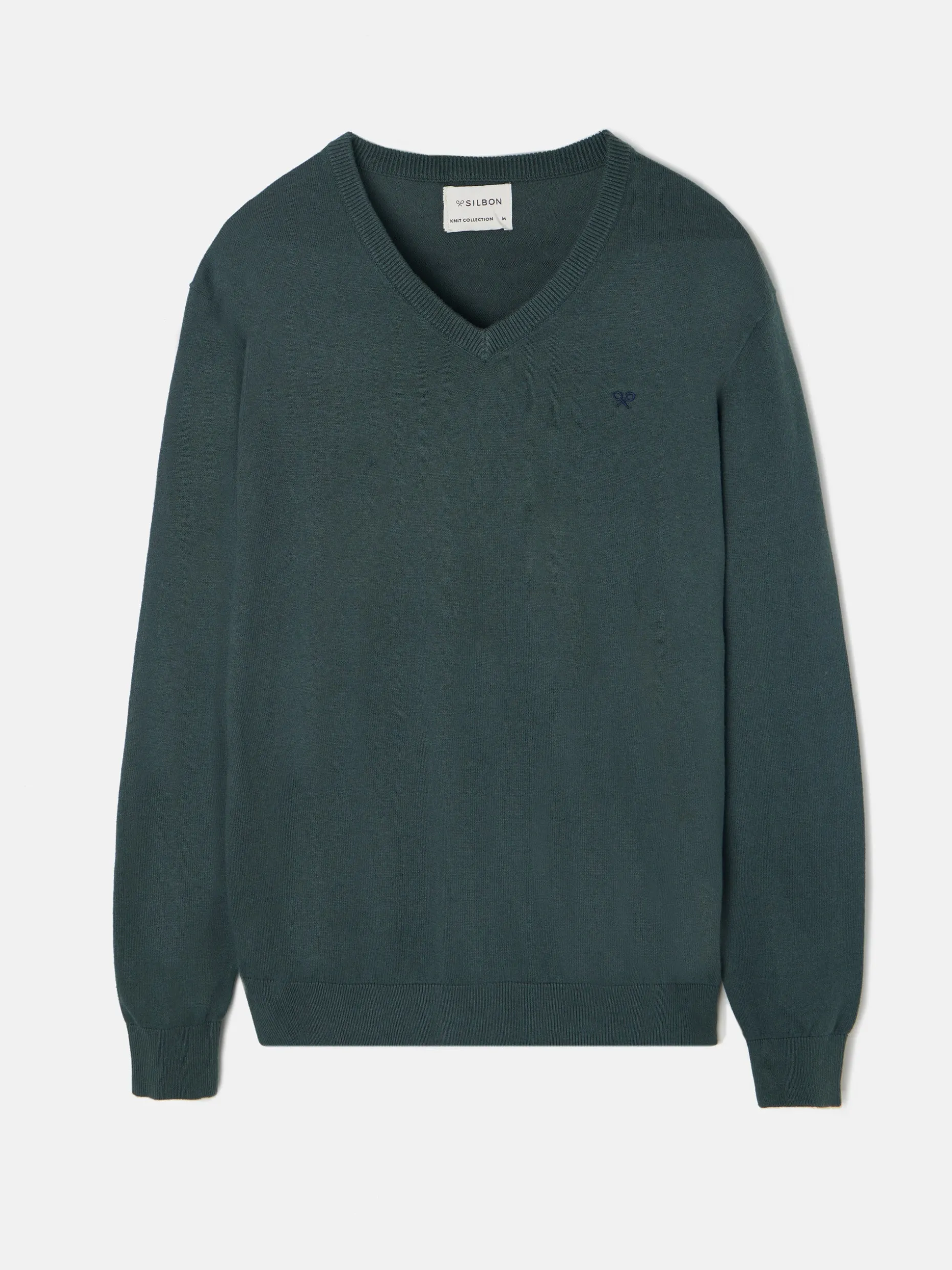 Jersey classic cuello pico verde oscuro