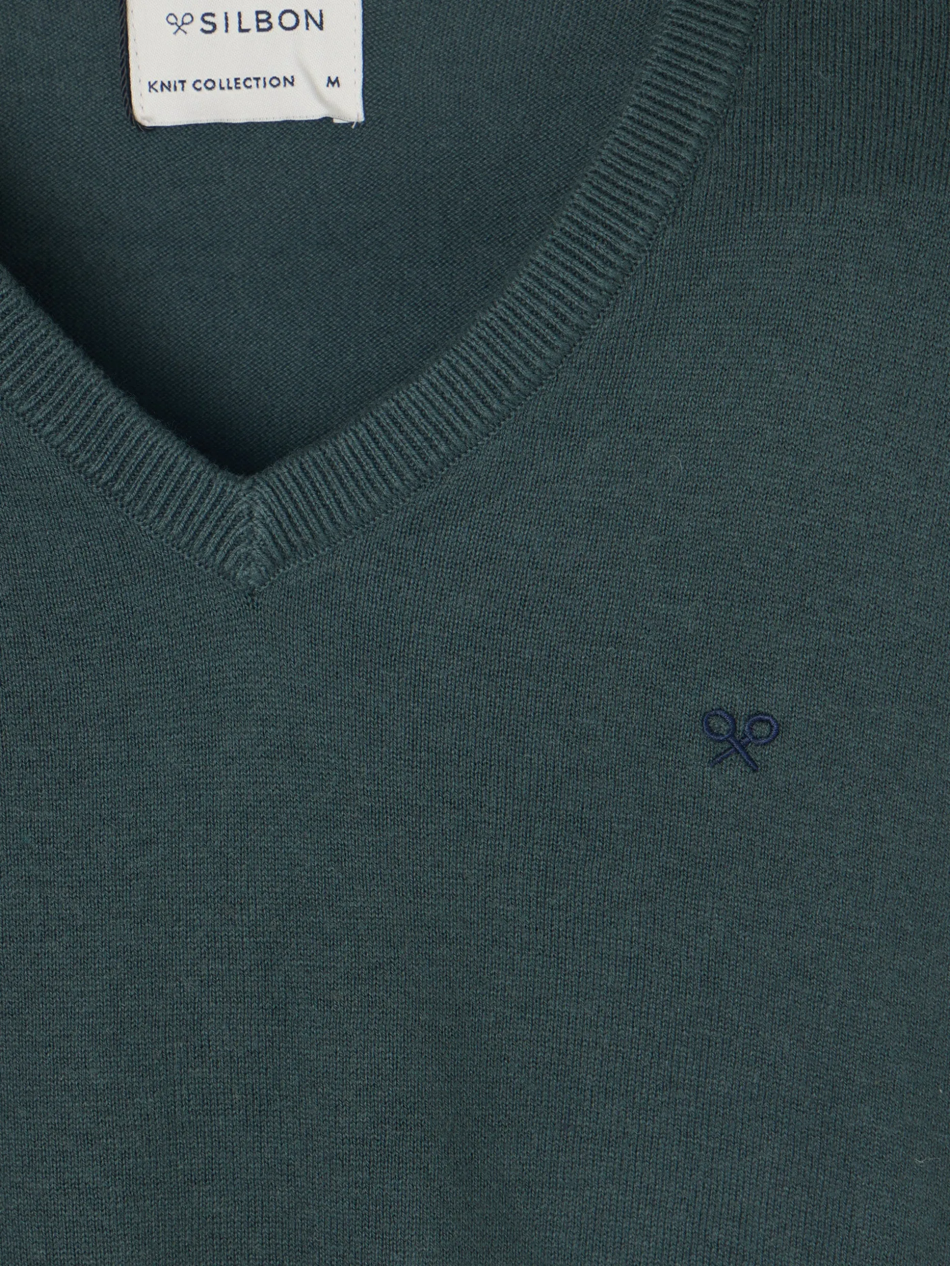 Jersey classic cuello pico verde oscuro