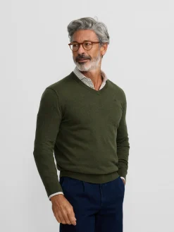 Jersey classic cuello pico verde
