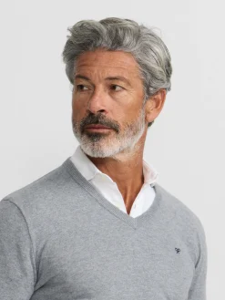 Jersey classic cuello pico gris