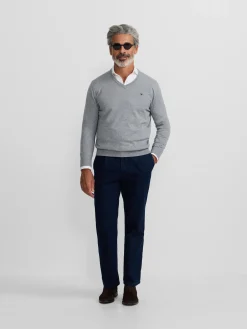 Jersey classic cuello pico gris