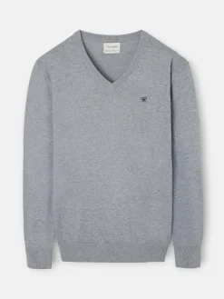 Jersey classic cuello pico gris