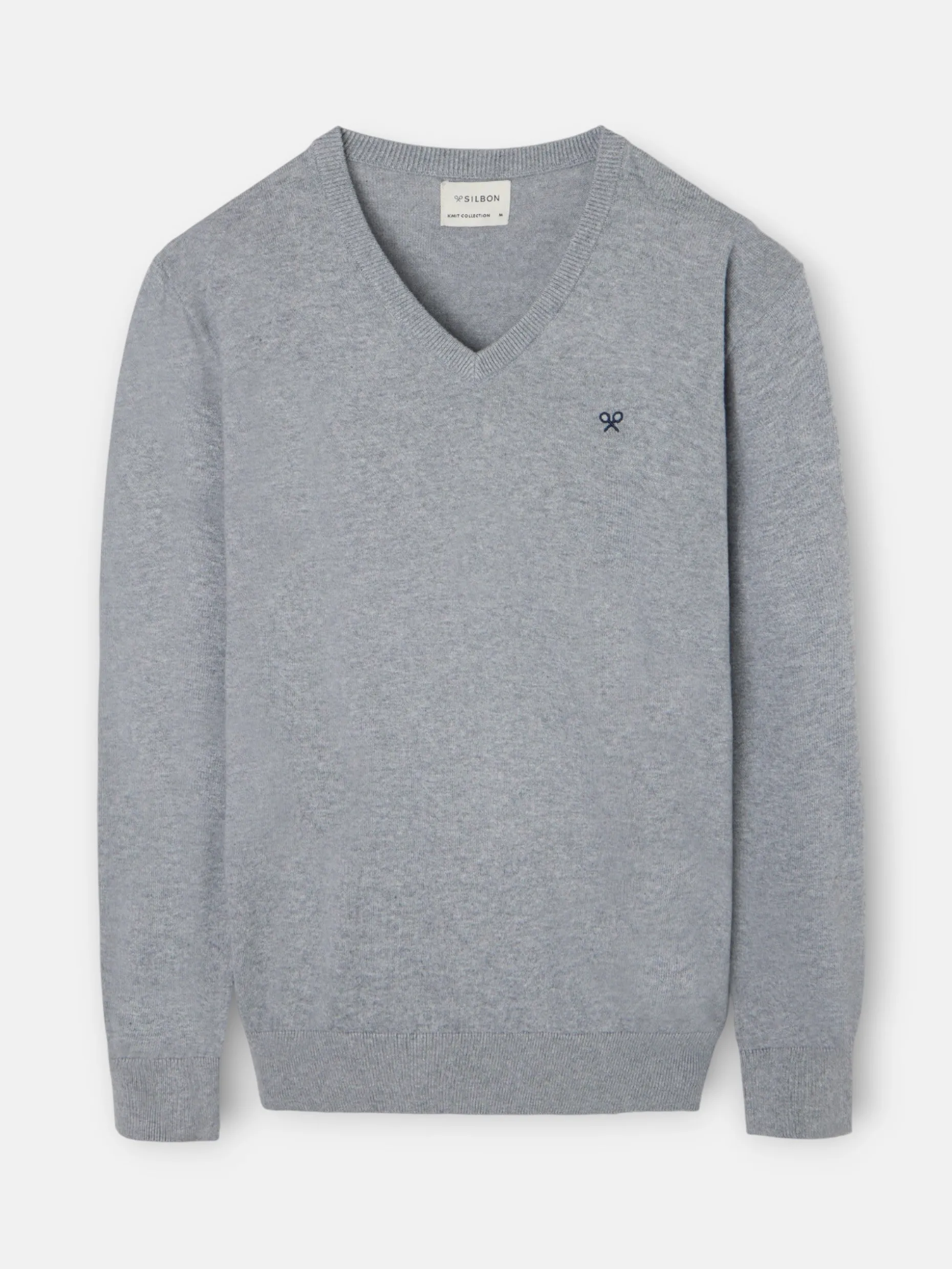 Jersey classic cuello pico gris