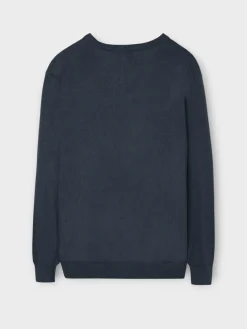 Jersey classic cuello pico azul gris
