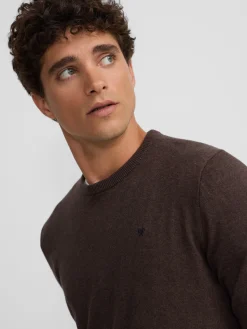 Jersey classic cuello redondo marron