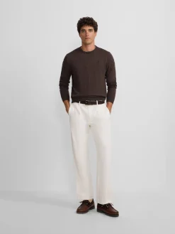 Jersey classic cuello redondo marron