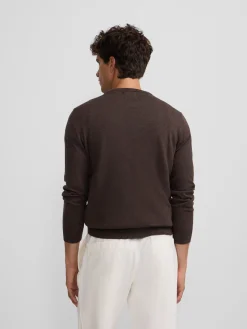 Jersey classic cuello redondo marron