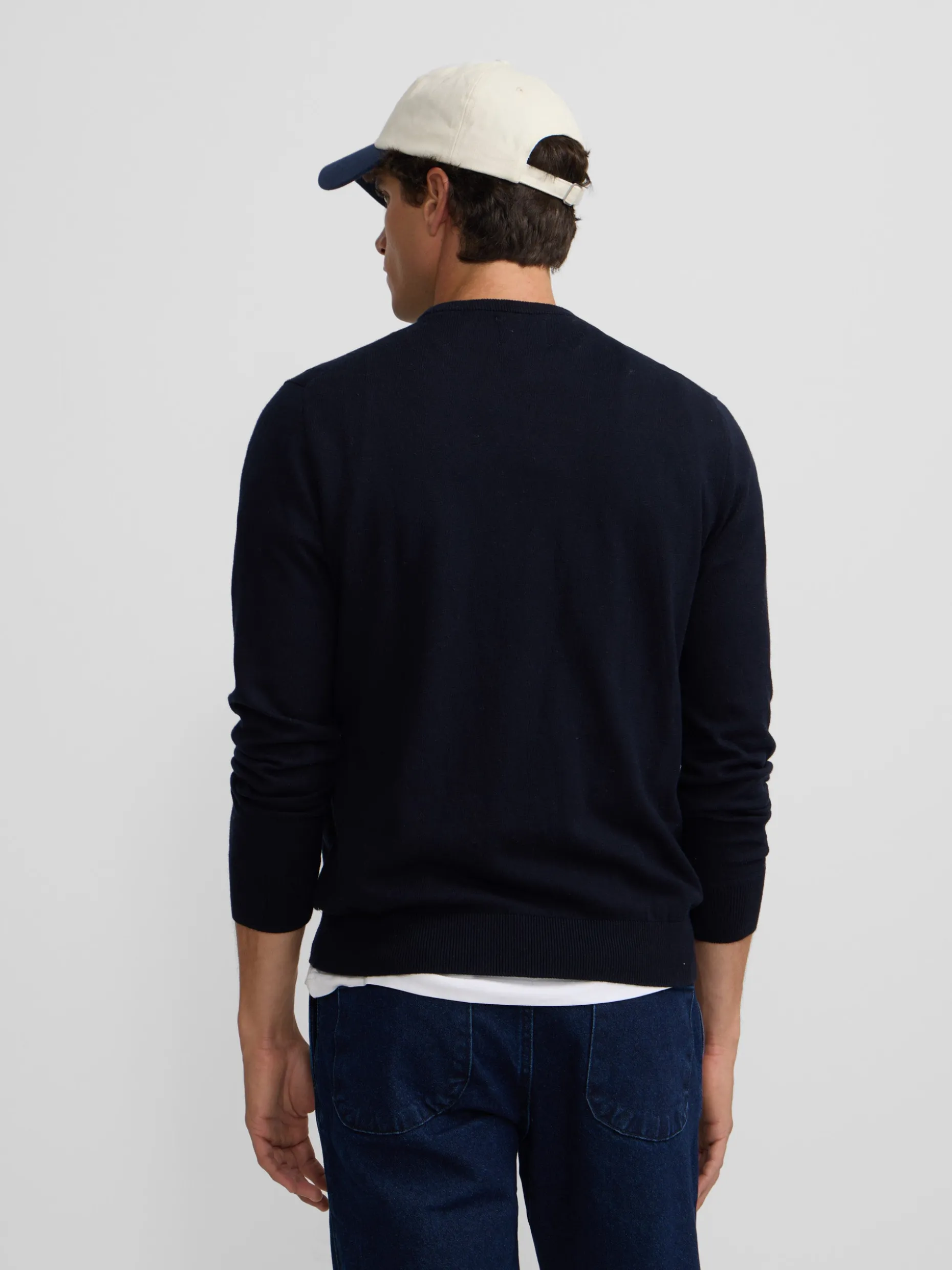 Jersey classic cuello redondo azul marino