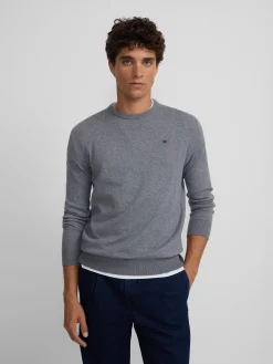 Jersey classic cuello redondo gris