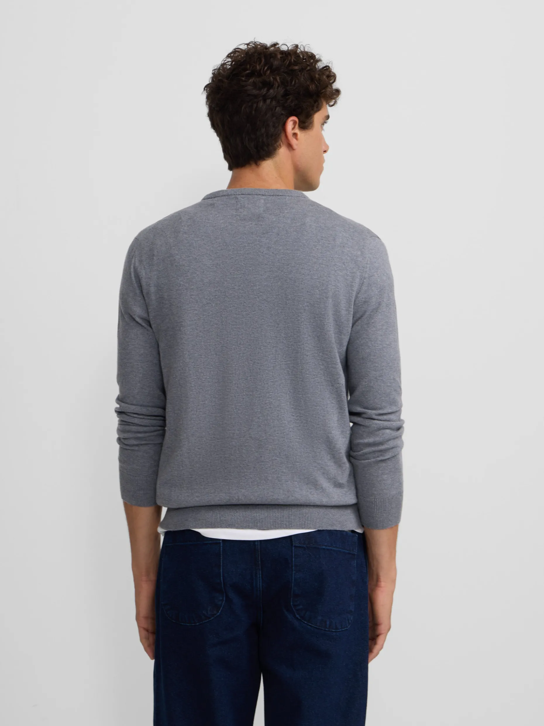Jersey classic cuello redondo gris
