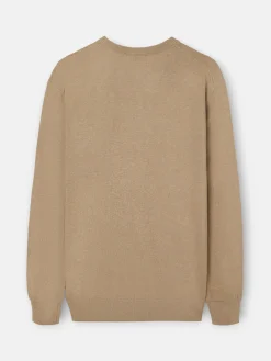 Jersey classic cuello redondo beige oscuro