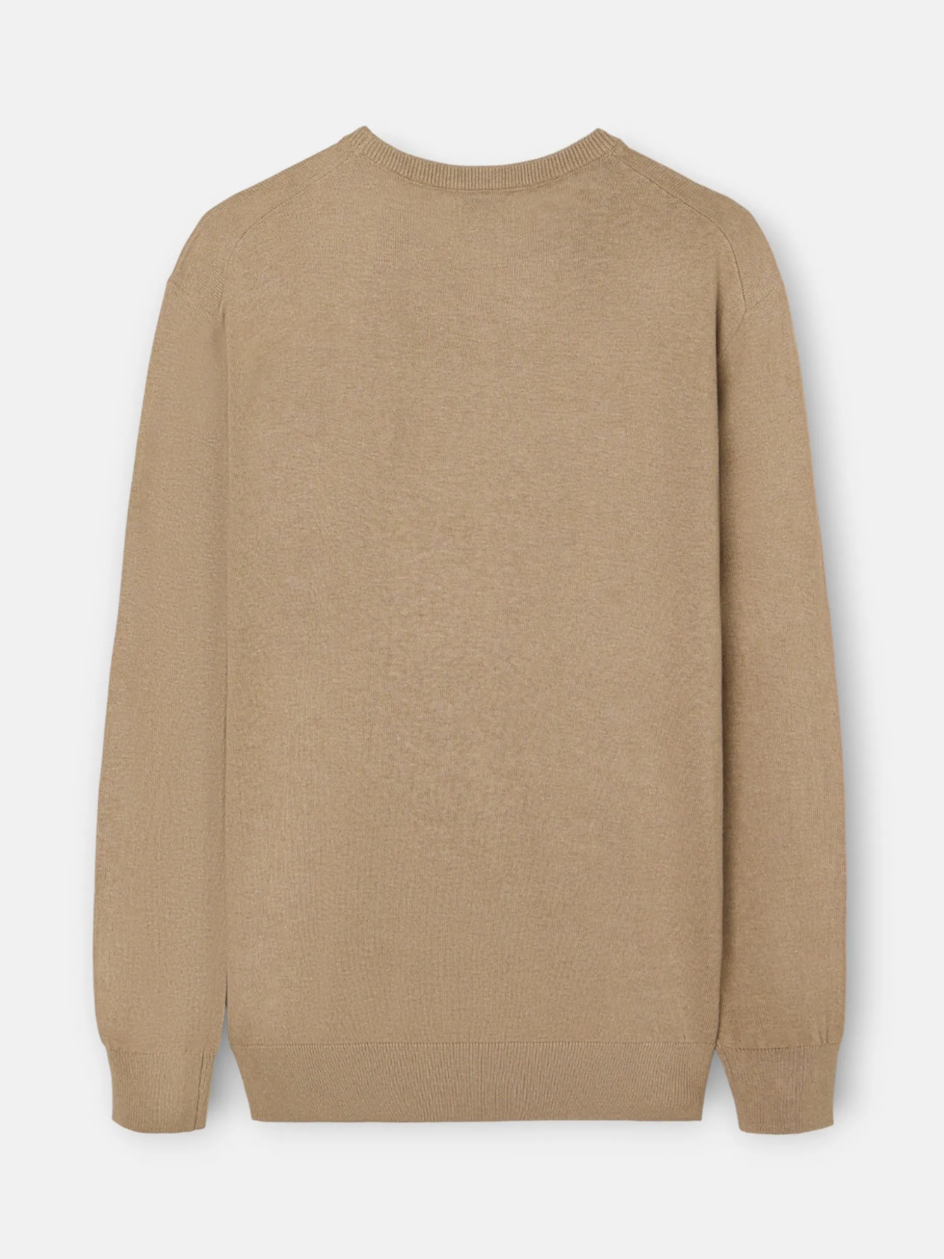 Jersey classic cuello redondo beige oscuro