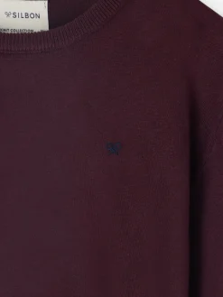Jersey classic cuello redondo burdeos oscuro