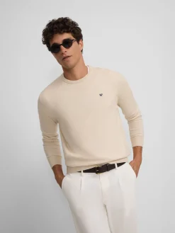 Jersey classic cuello redondo beige claro