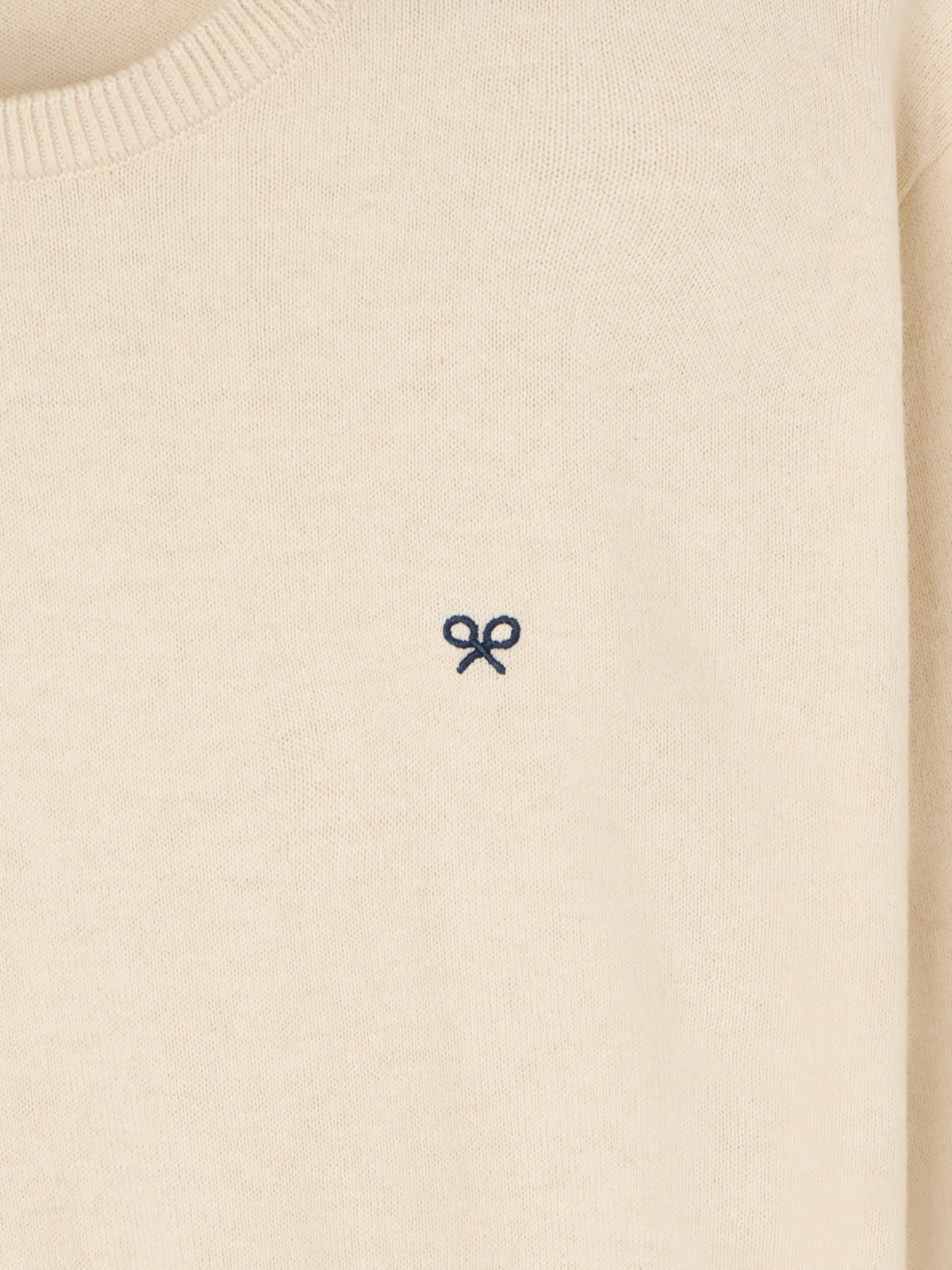 Jersey classic cuello redondo beige claro