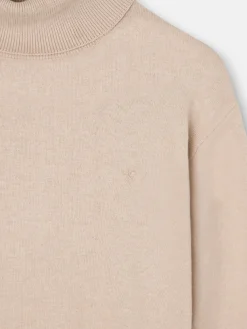 Jersey classic cuello vuelto beige