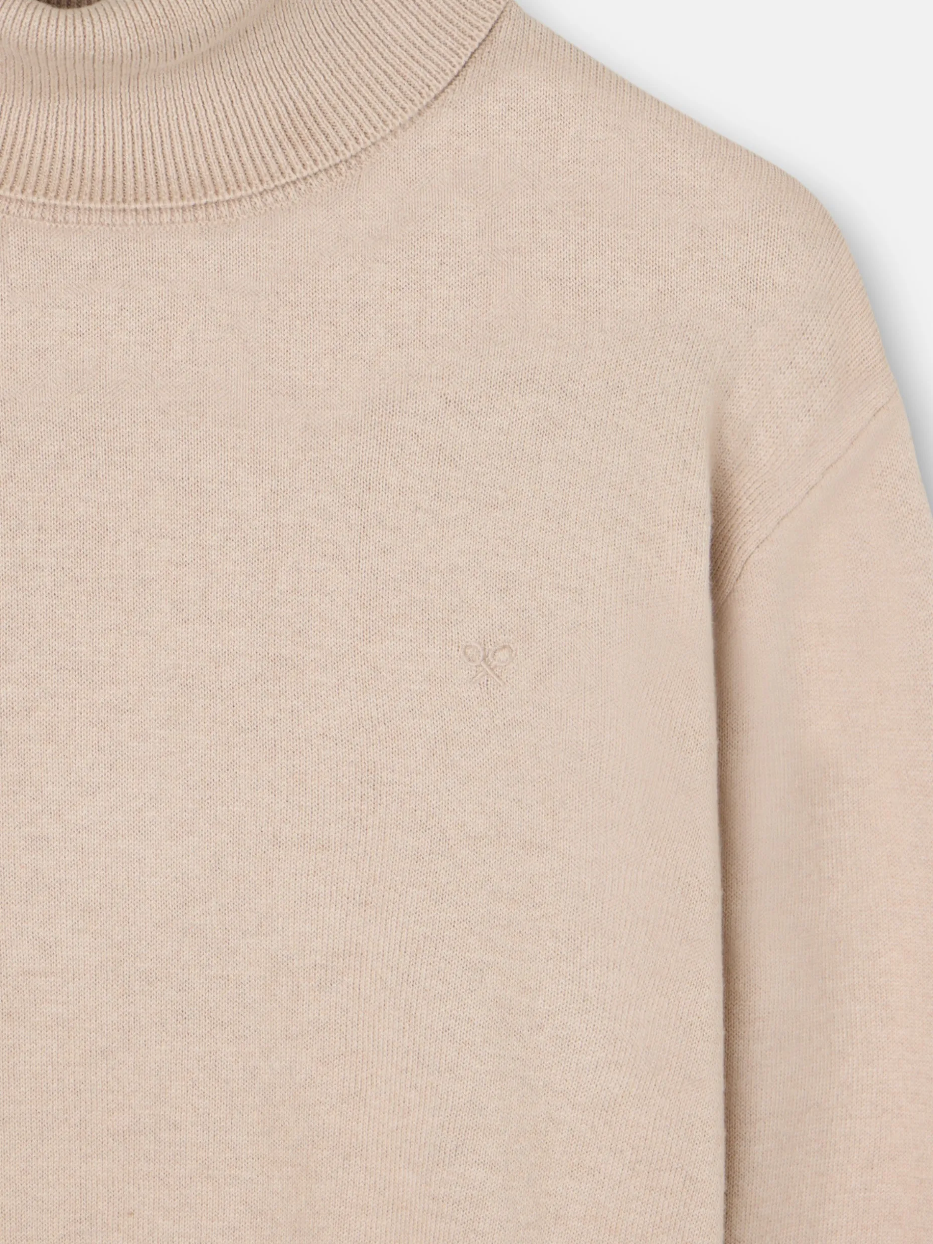 Jersey classic cuello vuelto beige