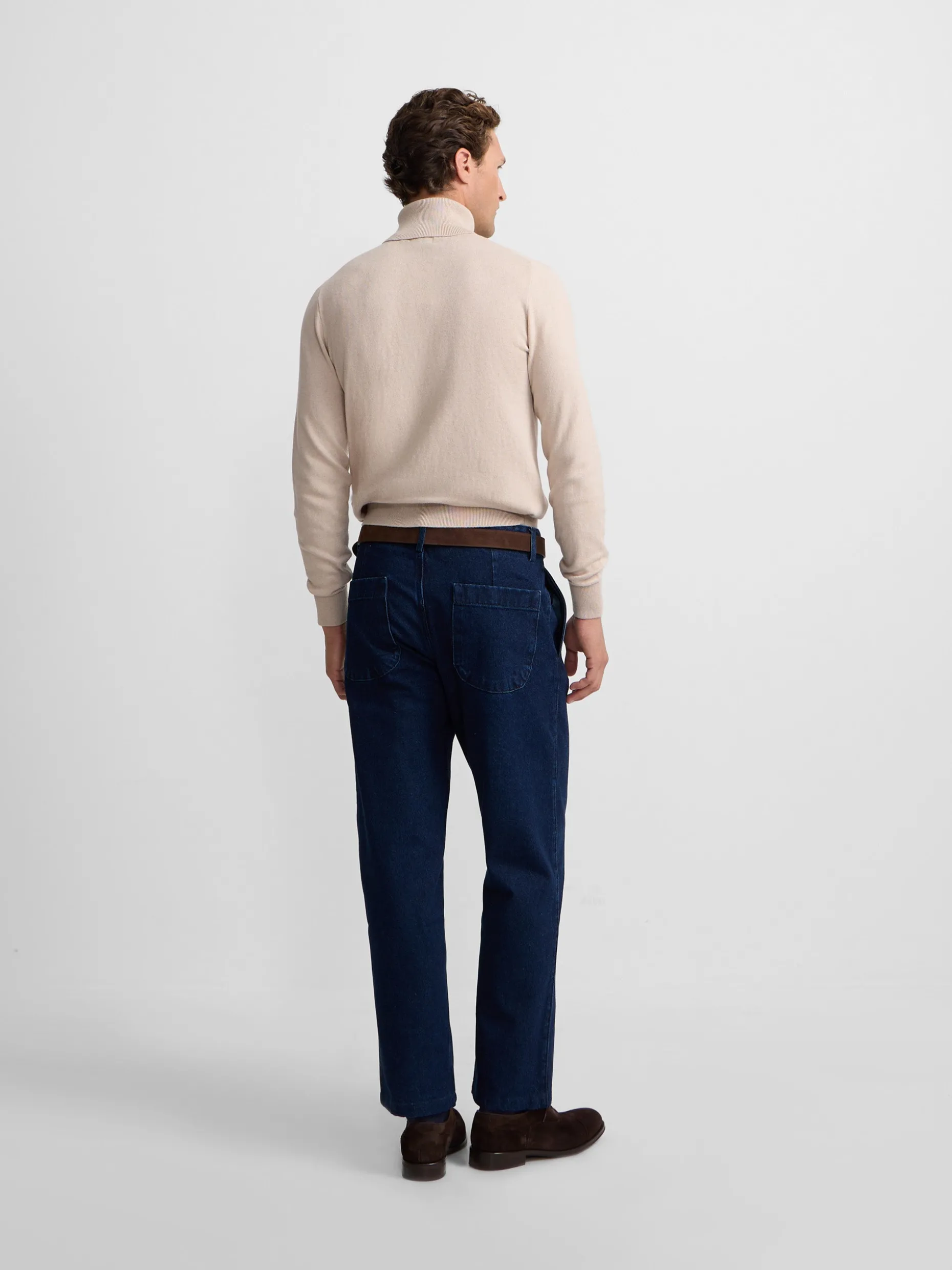 Jersey classic cuello vuelto beige
