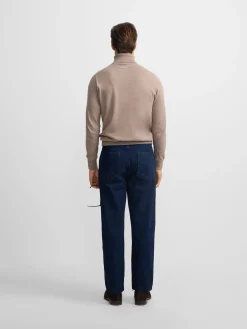 Jersey classic cuello vuelto marron claro