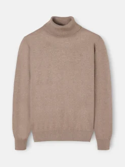 Jersey classic cuello vuelto marron claro