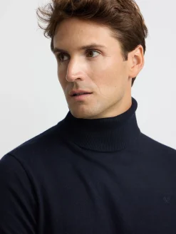 Jersey classic cuello vuelto azul marino
