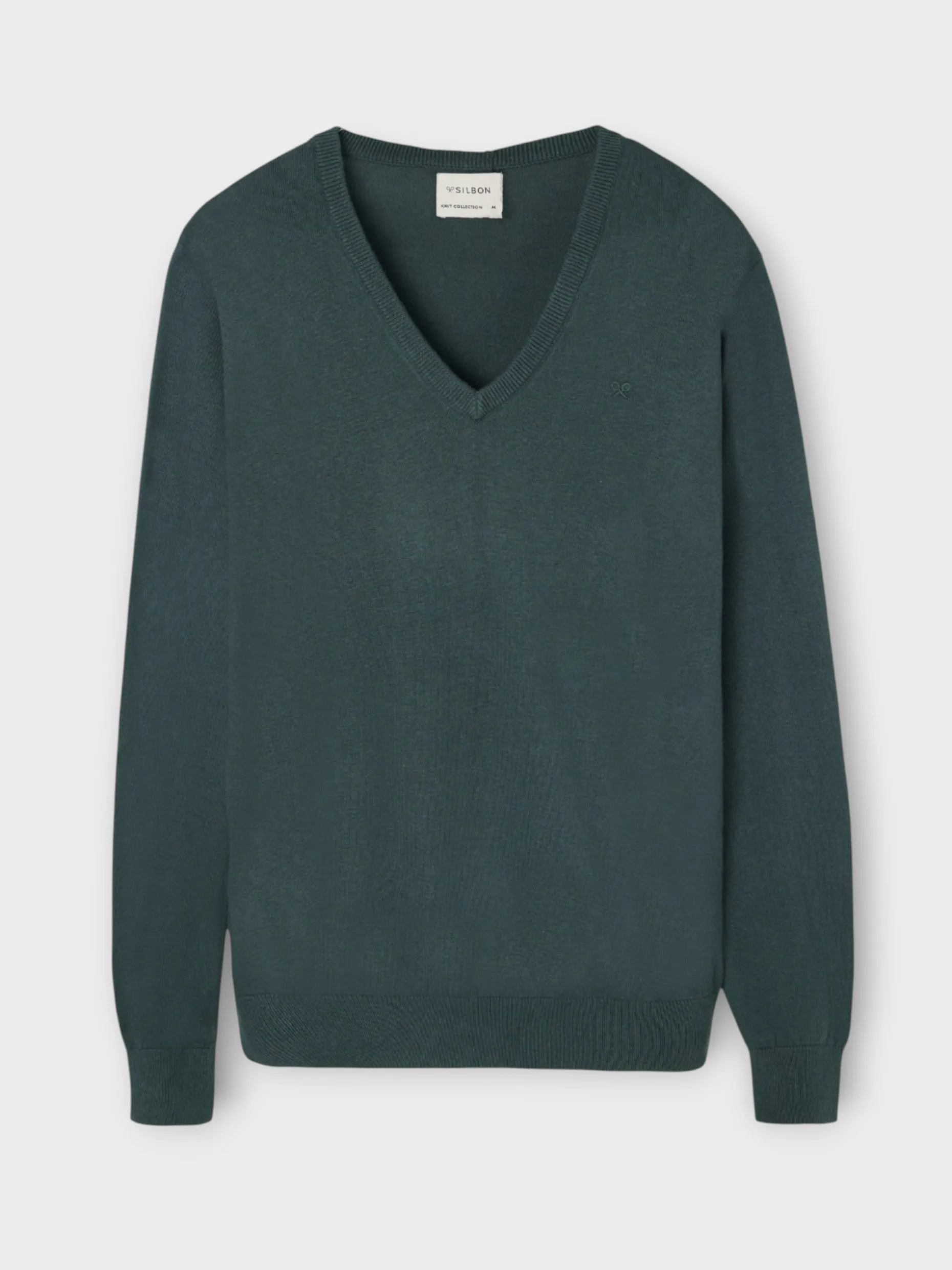 Jersey cuello pico retro verde oscuro
