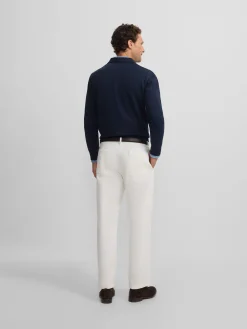 Jersey cuello polo azul marino