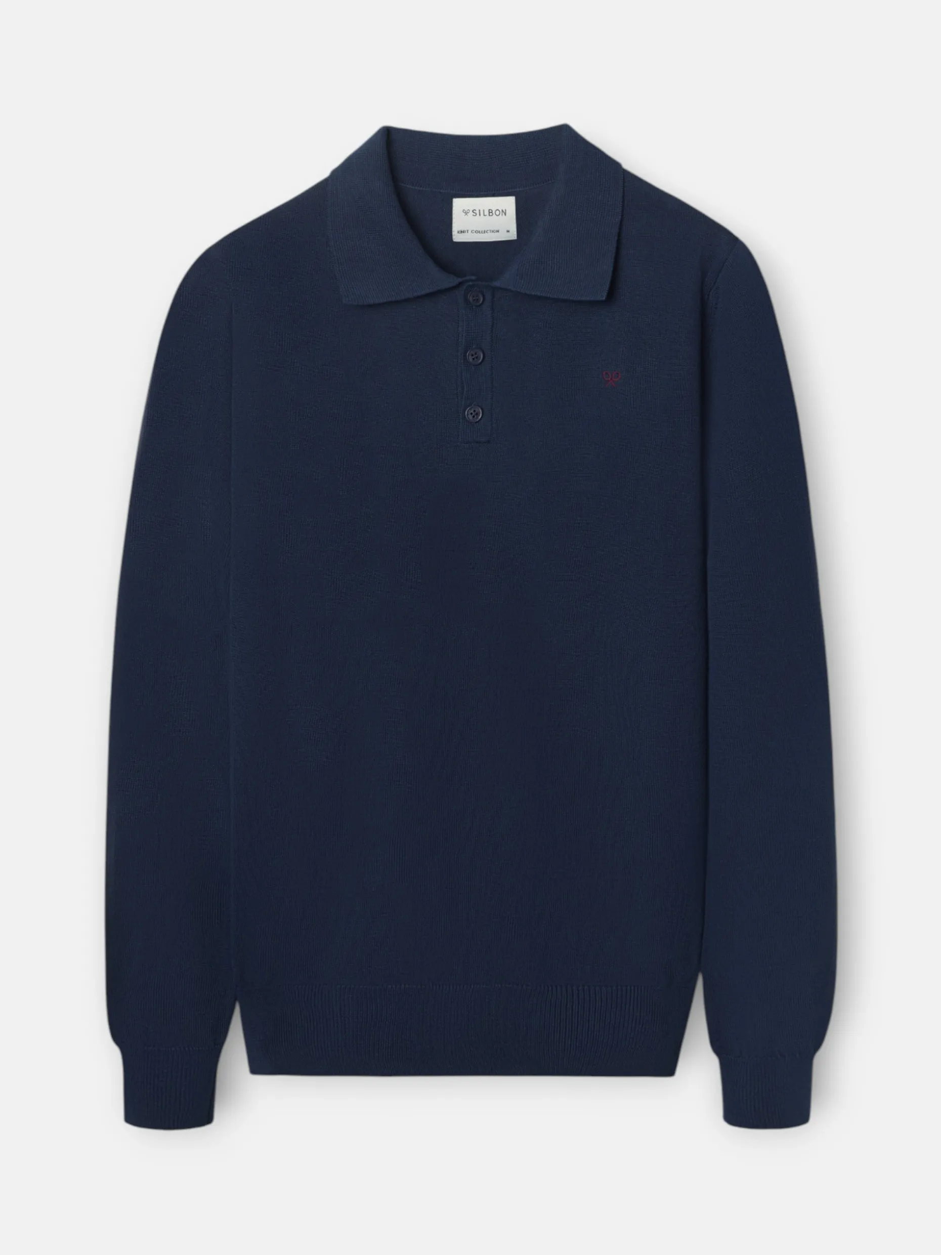 Jersey cuello polo azul marino