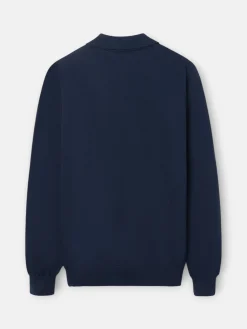 Jersey cuello polo azul marino