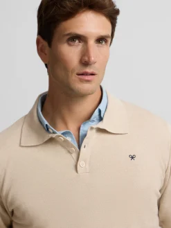 Jersey cuello polo beige