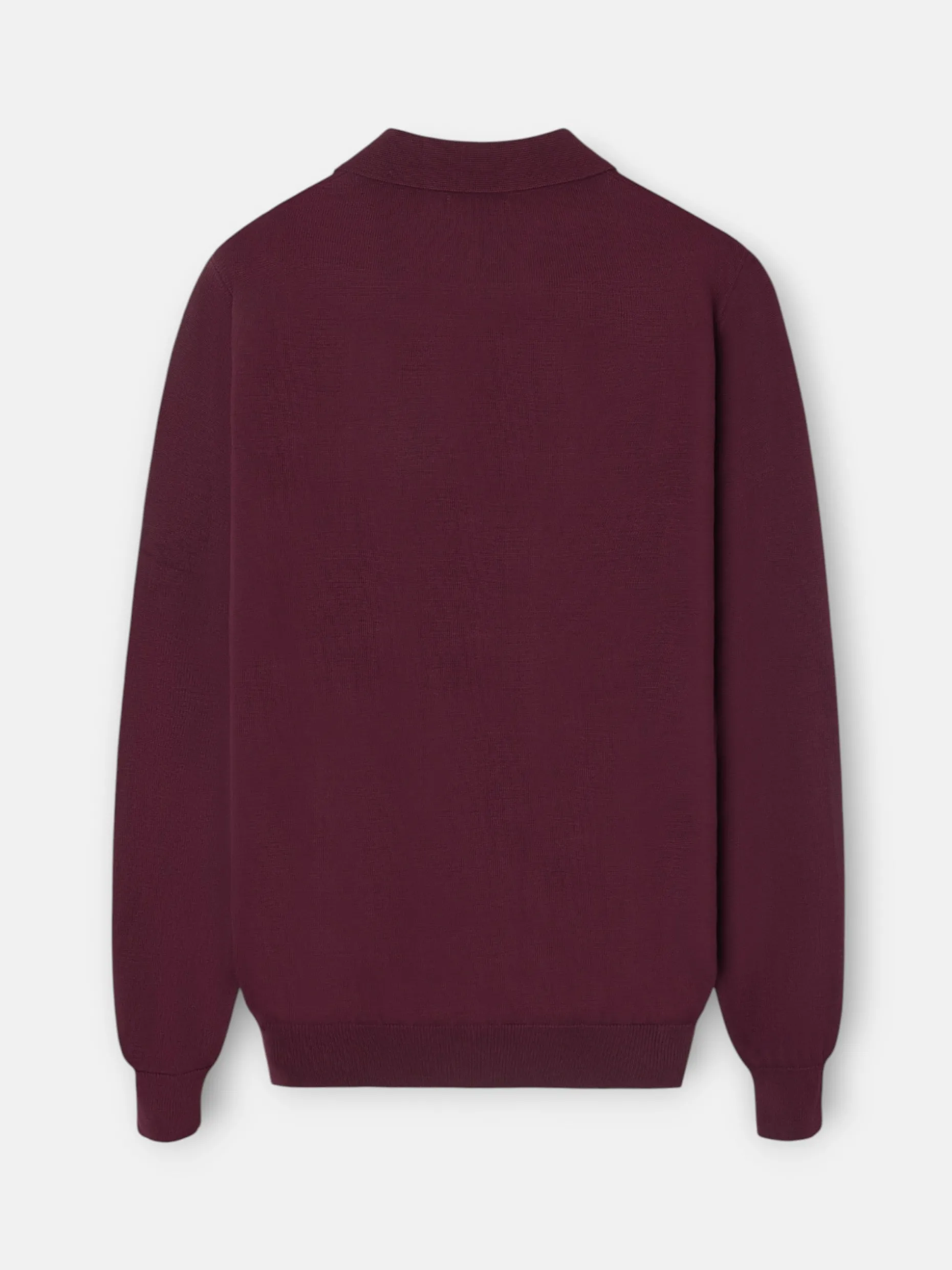Jersey cuello polo burdeos