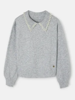 Jersey cuello polo gris